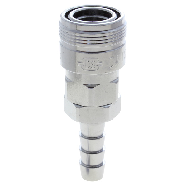 Advanced Technology Products Coupler, Chrome, Manual, Industrial, 3/8" Body Size, 1/4" Hose Barb 38SIC-2B